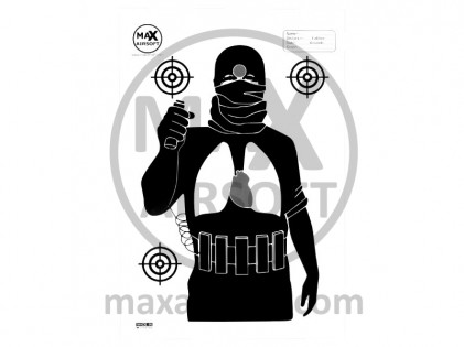 Zielscheibe Papier Terrorist 33x50cm 10 St&uuml;ck