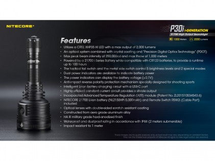 Svijetiljka NiteCore P30i